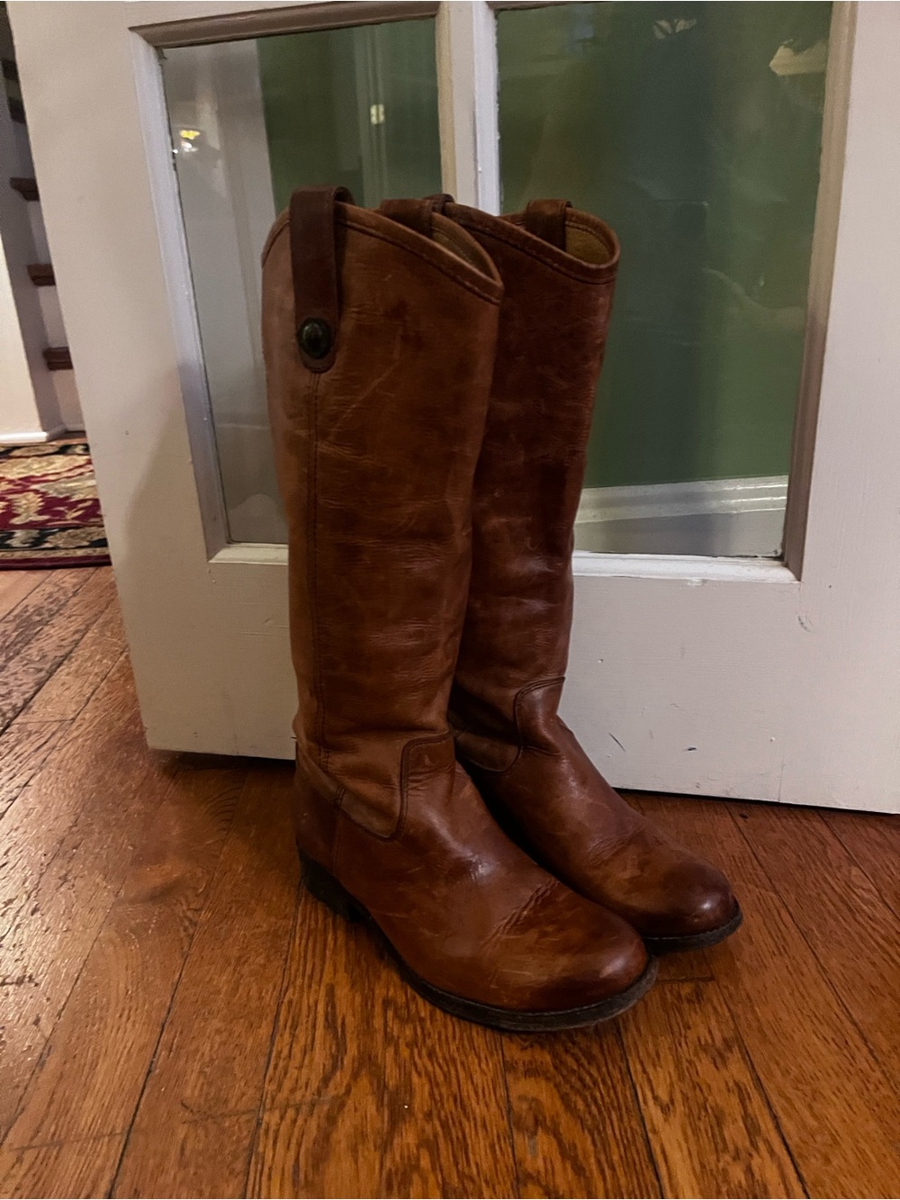 Frye Cognac Tall Leather Riding Boots